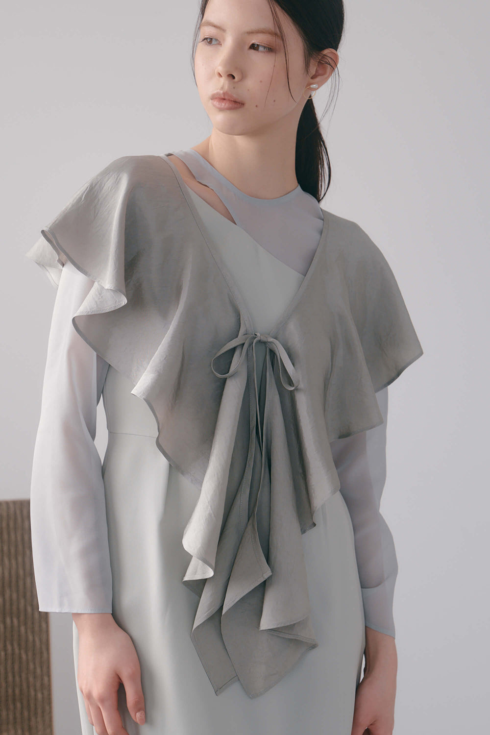 kaene セットショール3way切替ドレス / 100936 | モデル身長170cm 着用サイズ34