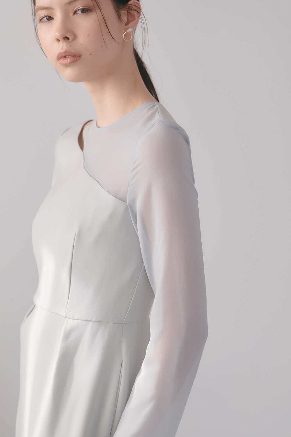 kaene セットショール3way切替ドレス / 100936 | モデル身長170cm 着用サイズ34