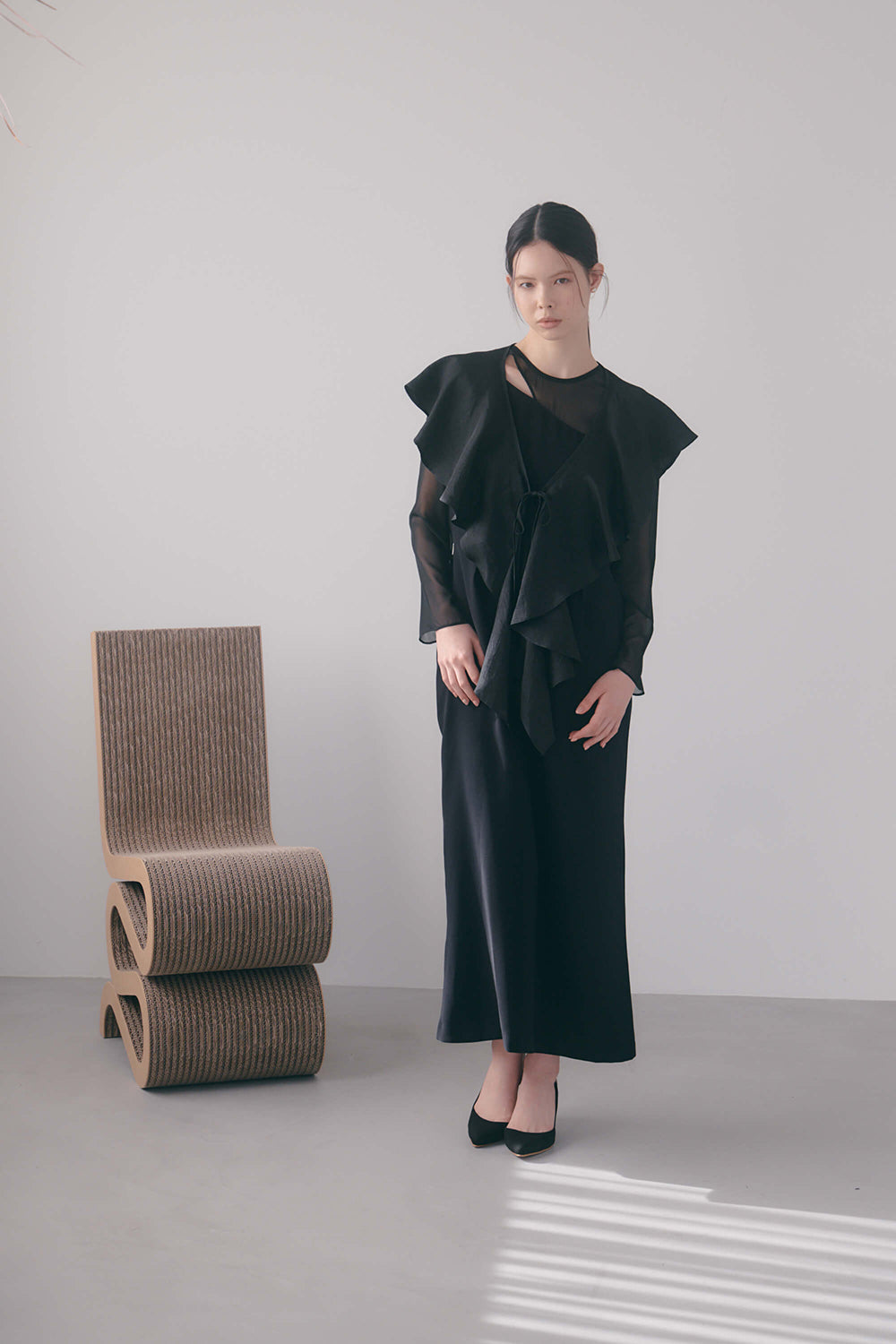 kaene セットショール3way切替ドレス / 100936 | モデル身長170cm 着用サイズ38