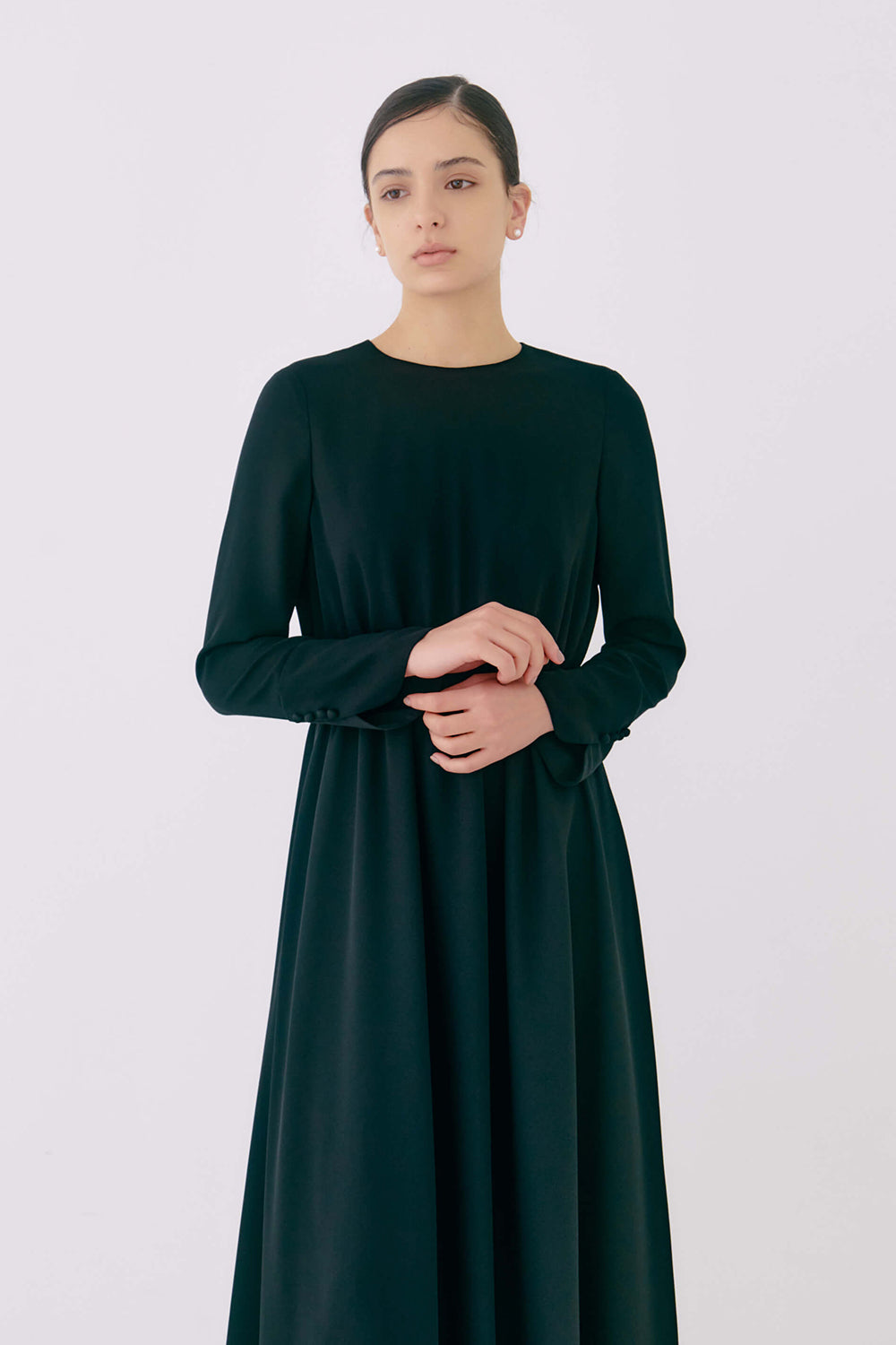 kaene フォーマルシフォンワンピース / 100957 | モデル身長170cm 着用サイズ36