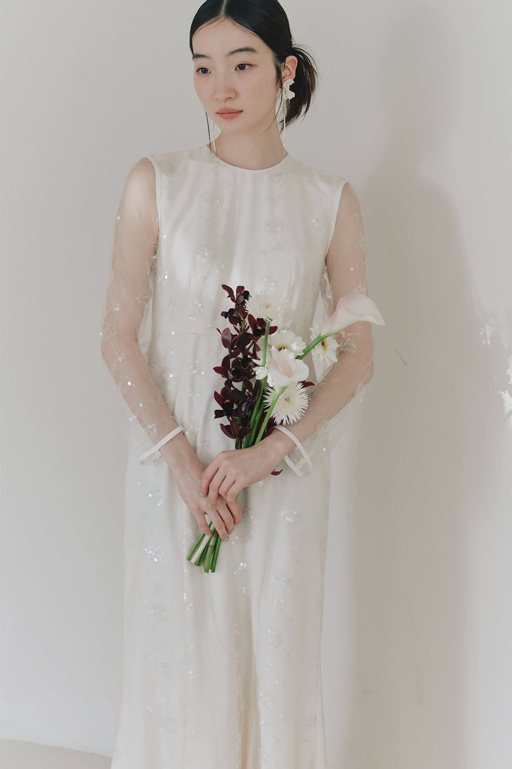 kaene レースマーメイドドレス / 101020 | モデル身長164cm 着用サイズ36