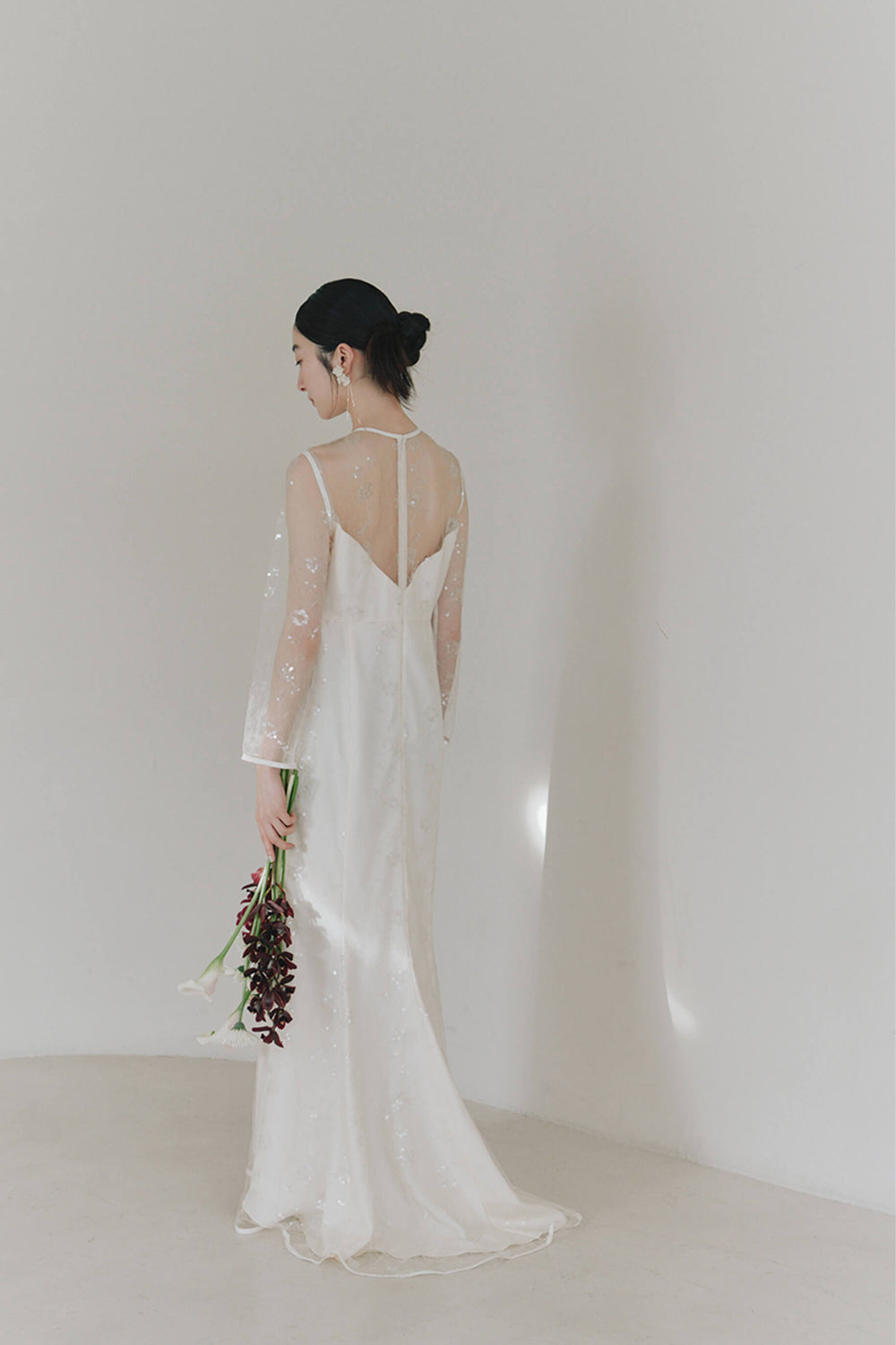 kaene レースマーメイドドレス / 101020 | モデル身長164cm 着用サイズ36