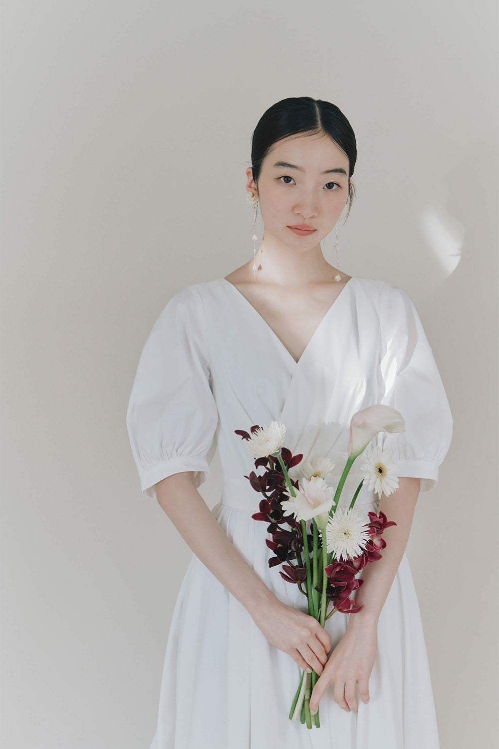 kaene タフタカシュクールドレス / 100725 | モデル身長164cm 着用サイズ36