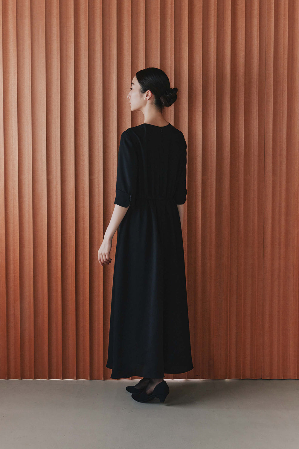 ライトシフォンミドルスリーブワンピース / 101126