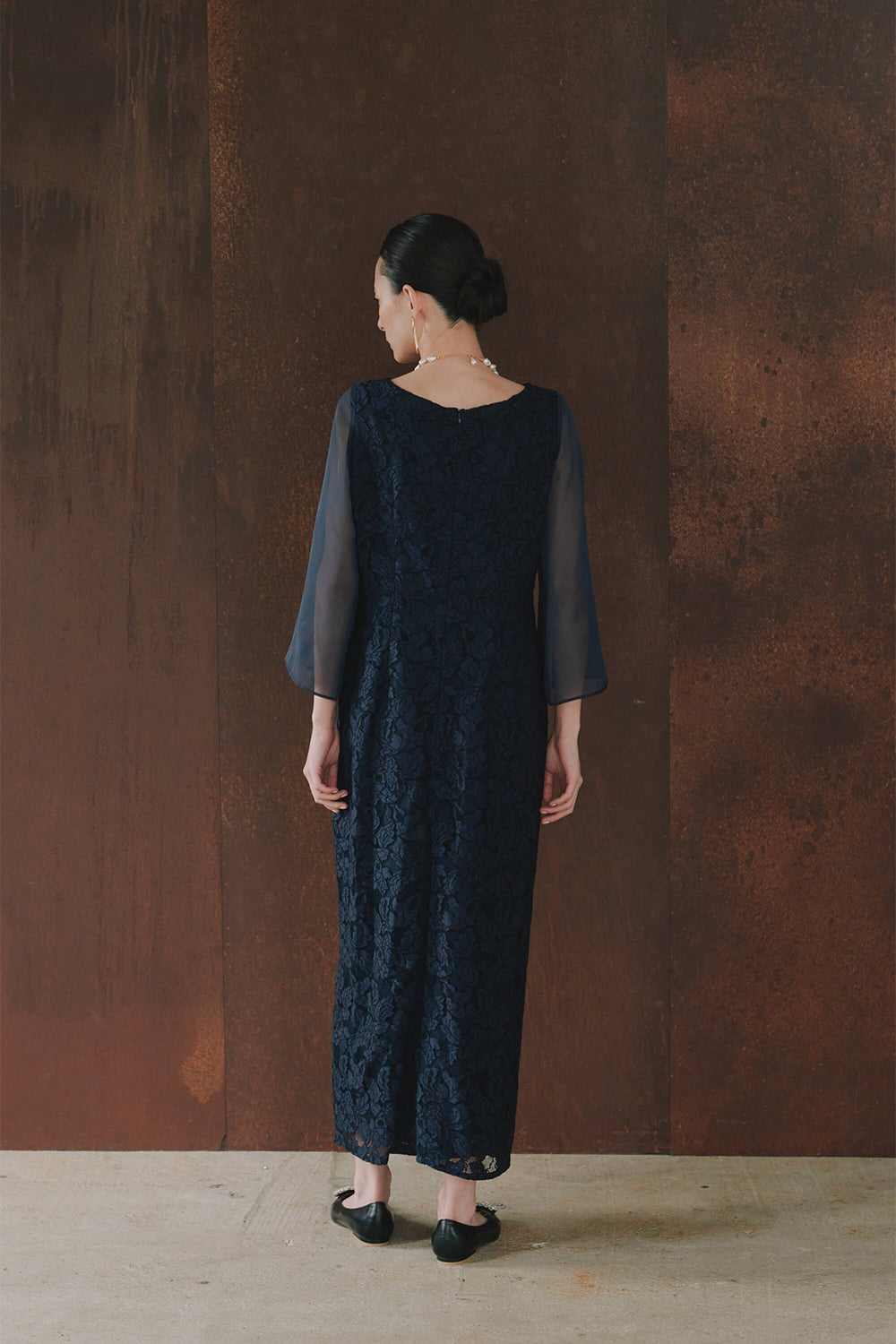 kaene フルラレースフレアースリーブドレス / 101148 | モデル身長172cm M(38)