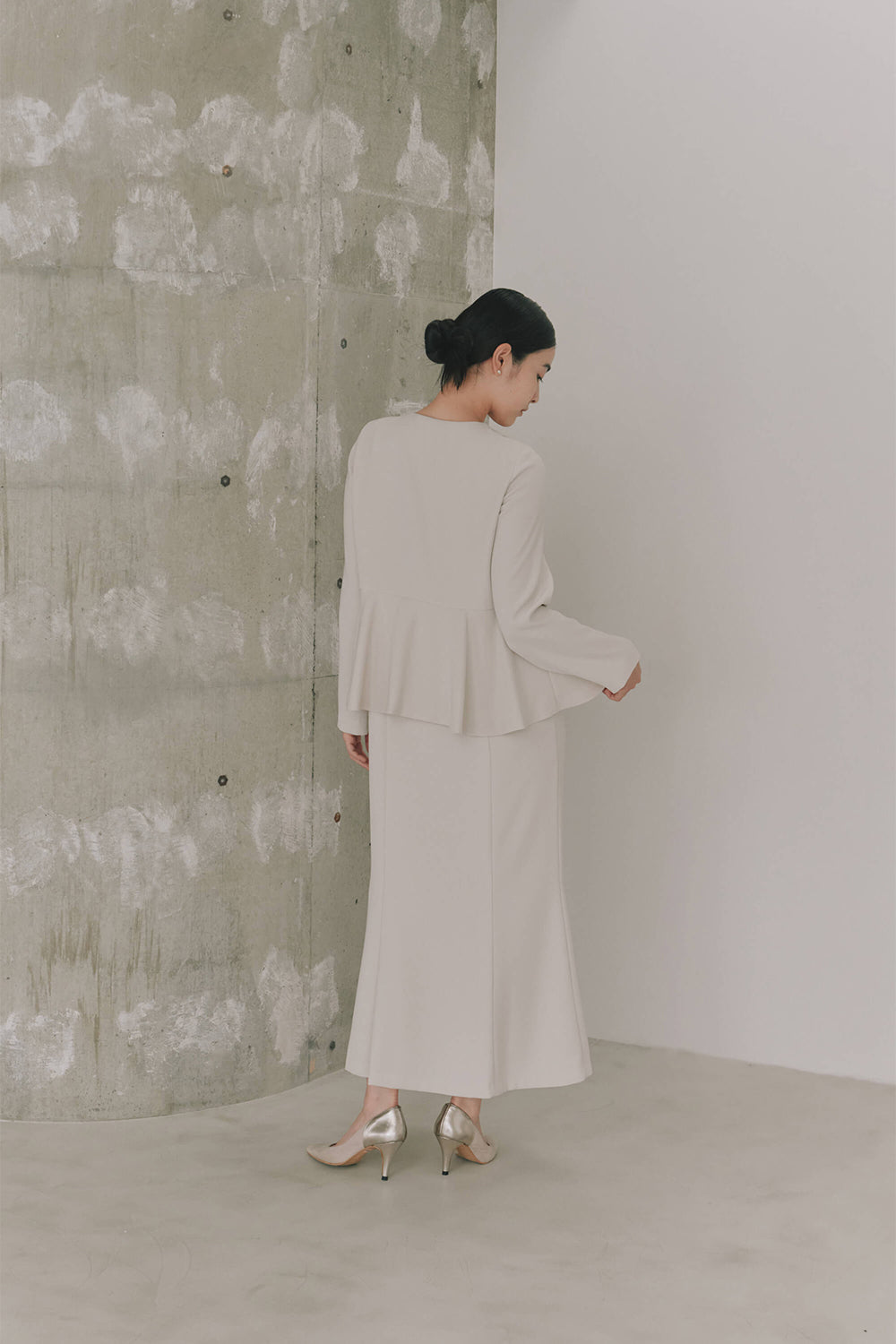 kaene フレアジャケットセットワンピース / 101057 | モデル身長162cm 着用サイズ38