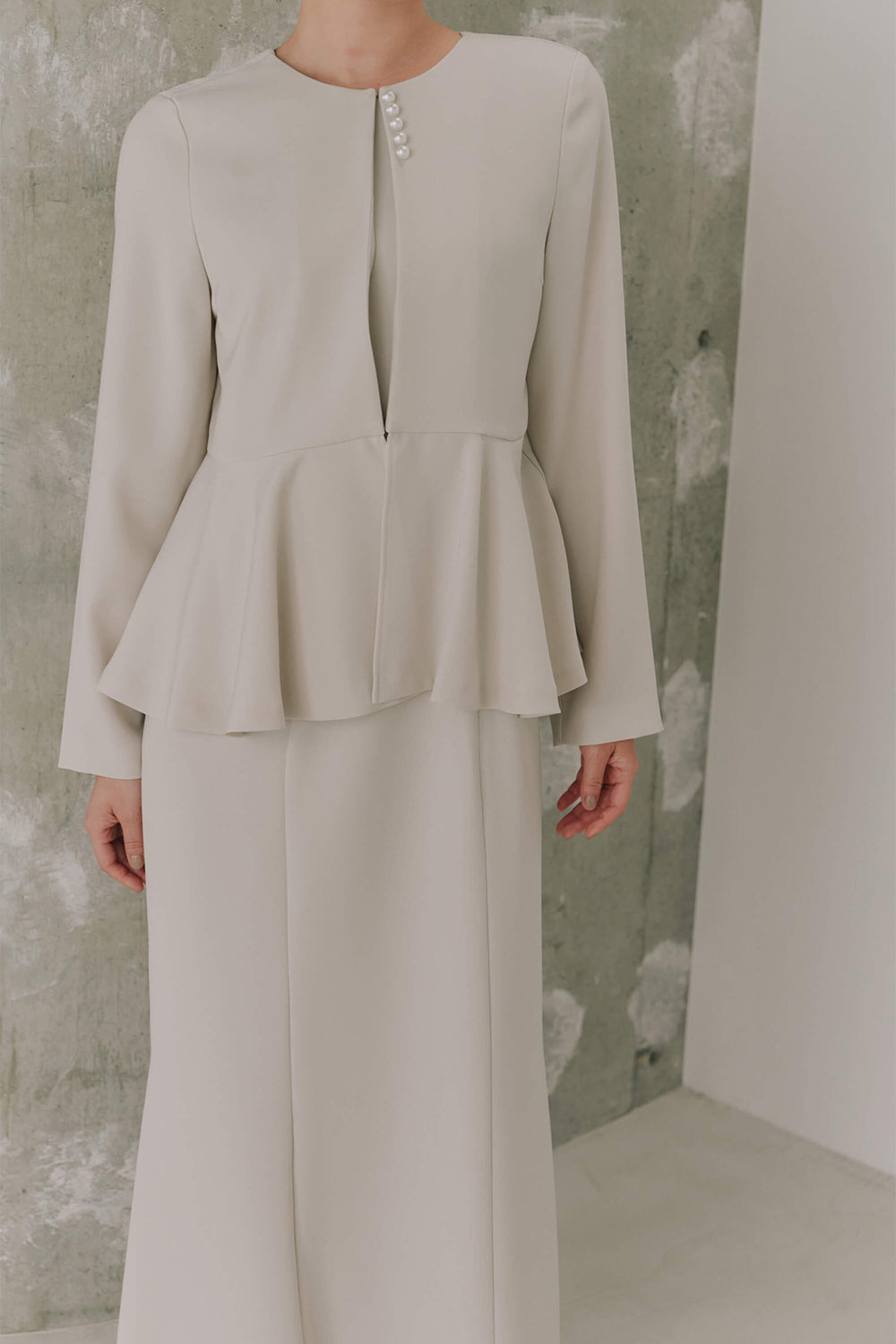 kaene フレアジャケットセットワンピース / 101057 | モデル身長162cm 着用サイズ38