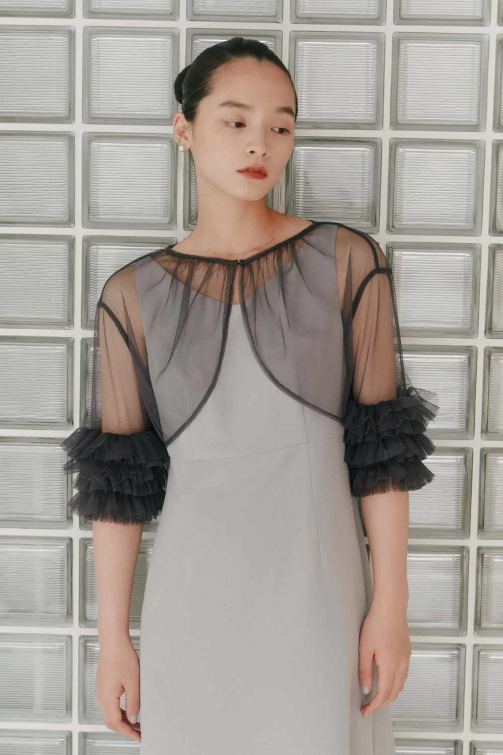 kaene フリルボレロセットドレス / 100984 | モデル身長163cm 着用サイズ36