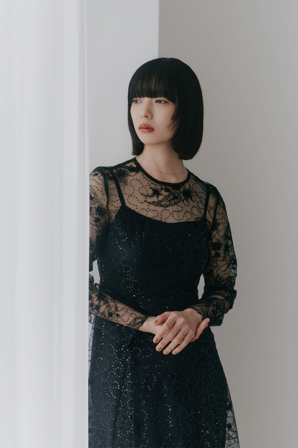 kaene公式オンラインストア スパンコールエンブロイダリードレス  