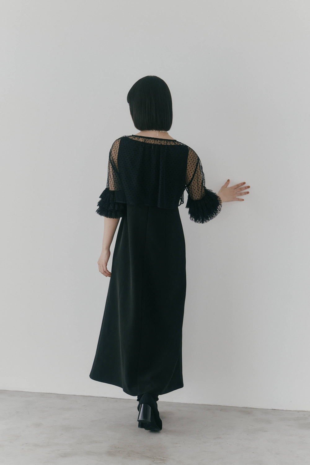 kaene フリルボレロセットドレス / 100984 | モデル身長167cm 着用サイズ38