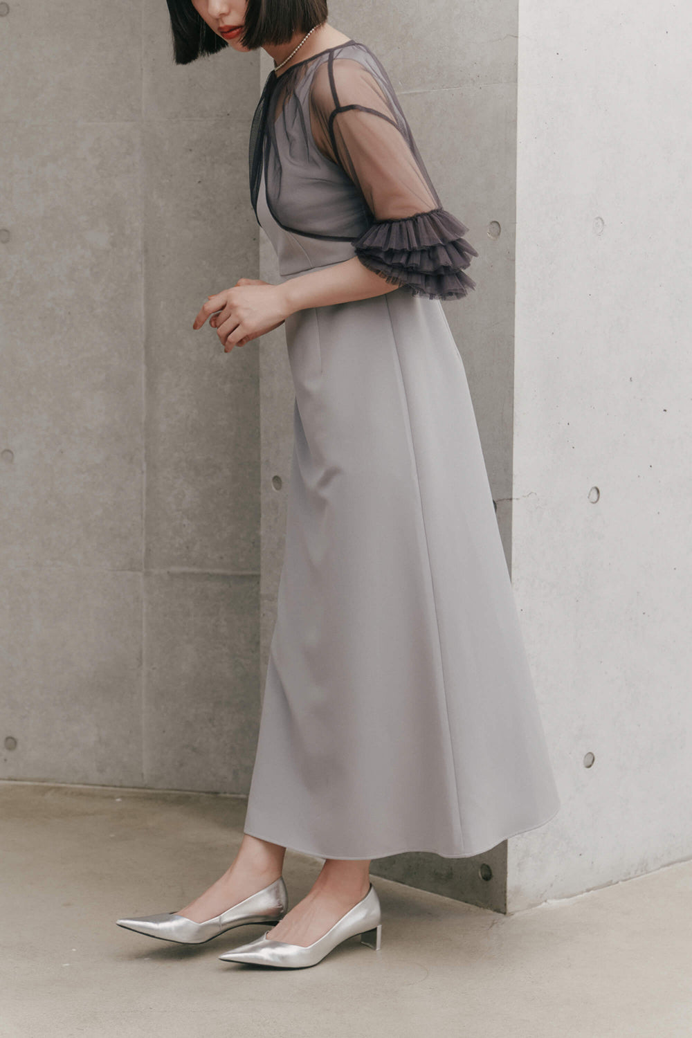 kaene フリルボレロセットドレス / 100984 | モデル身長163cm 着用サイズ36