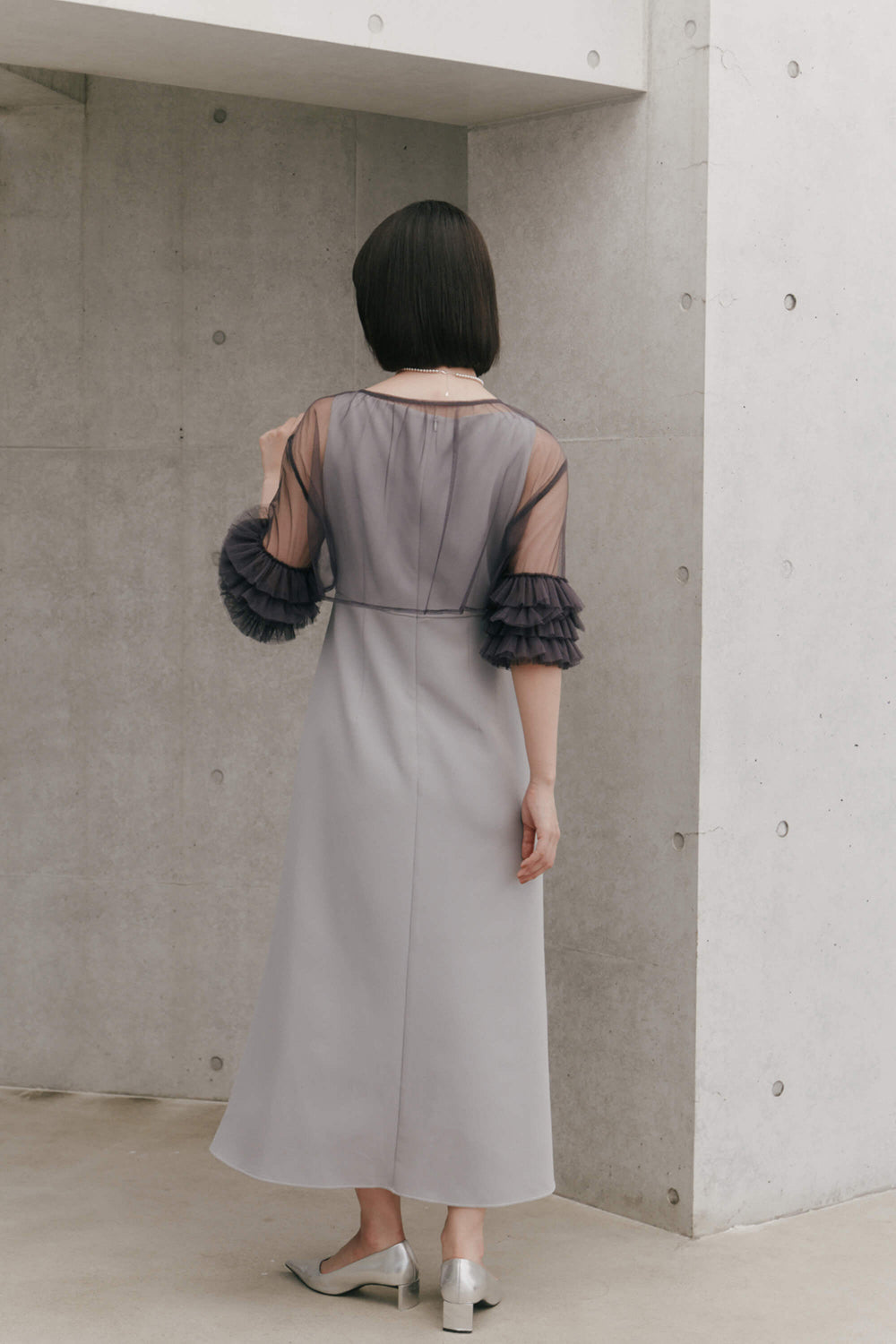 kaene フリルボレロセットドレス / 100984 | モデル身長163cm 着用サイズ36