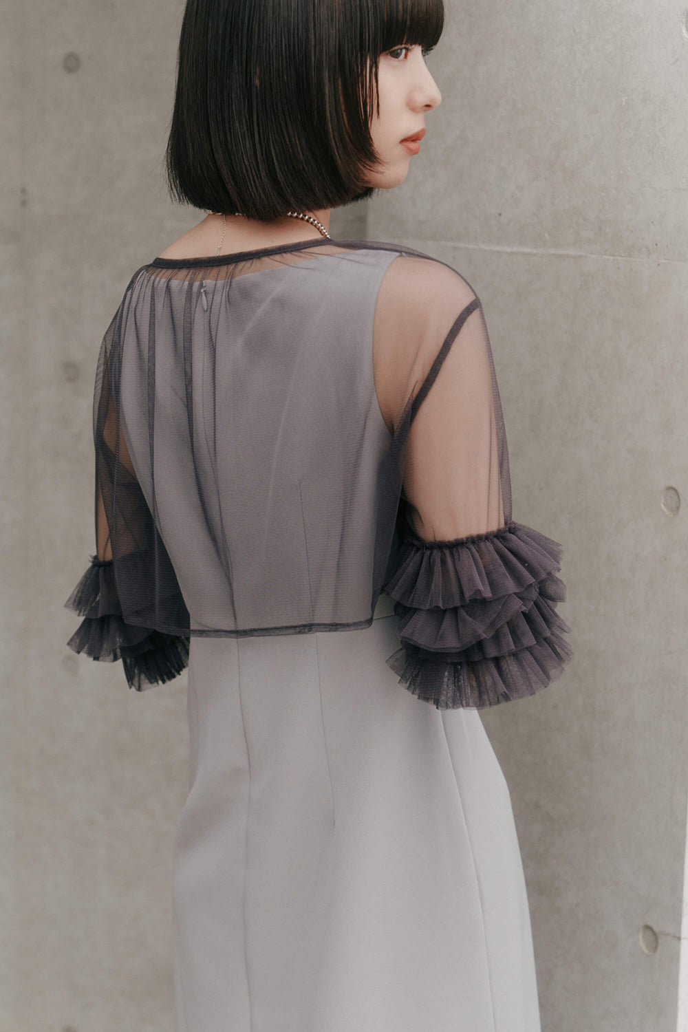 kaene フリルボレロセットドレス / 100984 | モデル身長163cm 着用サイズ36
