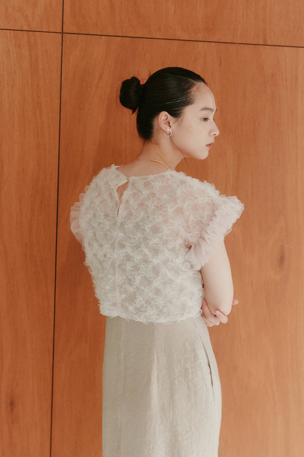 kaene ボリュームブラウスセットドレス / 100956 | モデル身長163cm 着用サイズ38