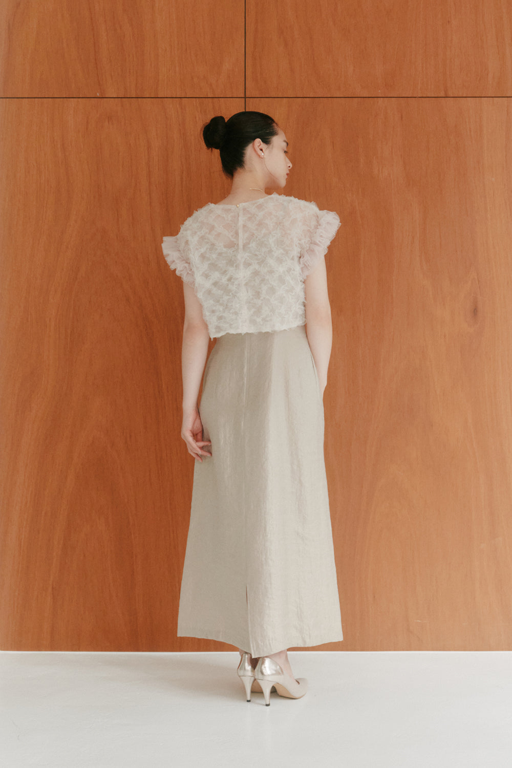 kaene ボリュームブラウスセットドレス / 100956 | モデル身長163cm 着用サイズ38