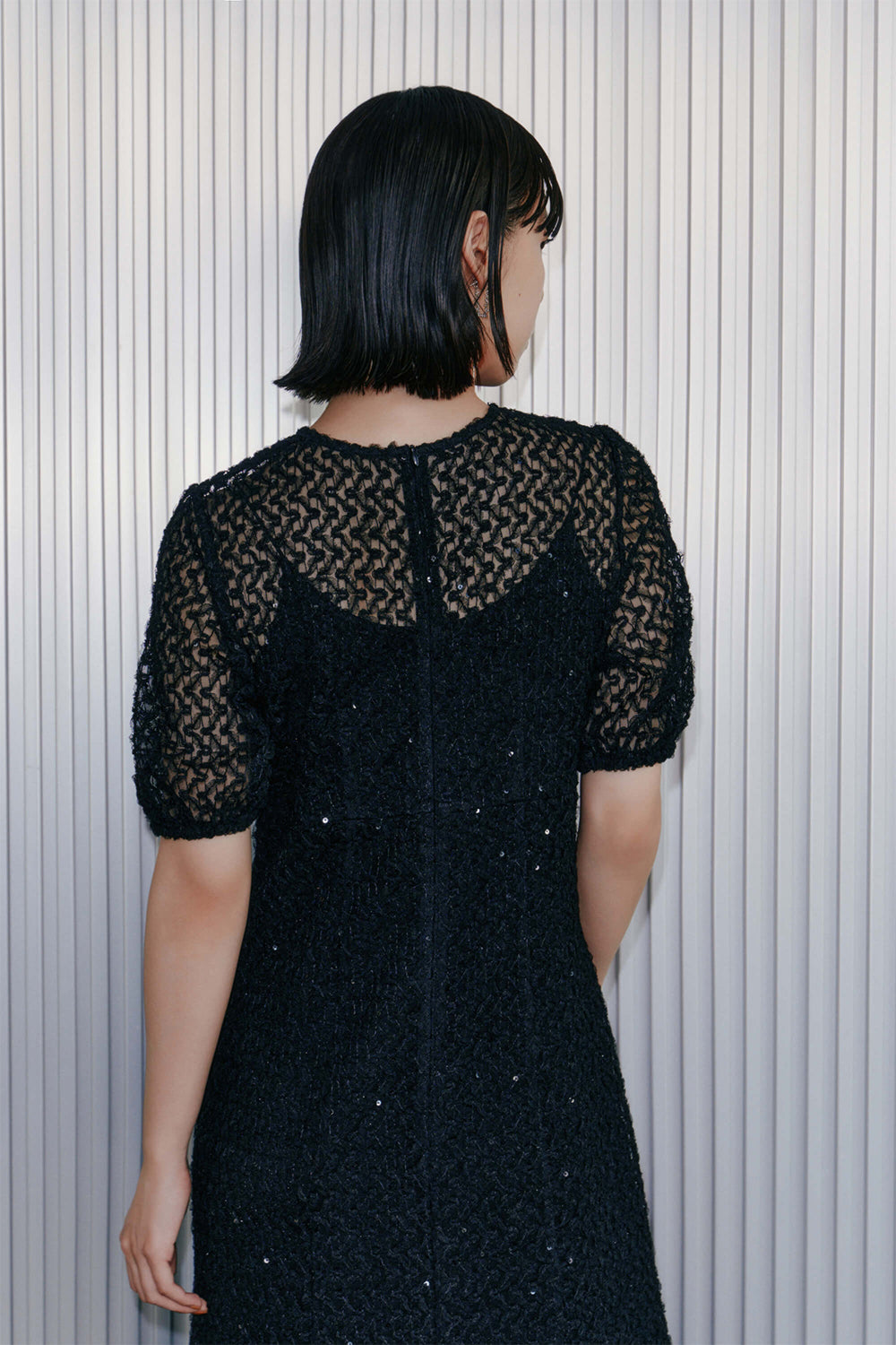 kaene スパンコールレースドレス / 101006 | モデル身長167cm 着用サイズ38 ※実際はペチコートの丈が5cm長くなります。