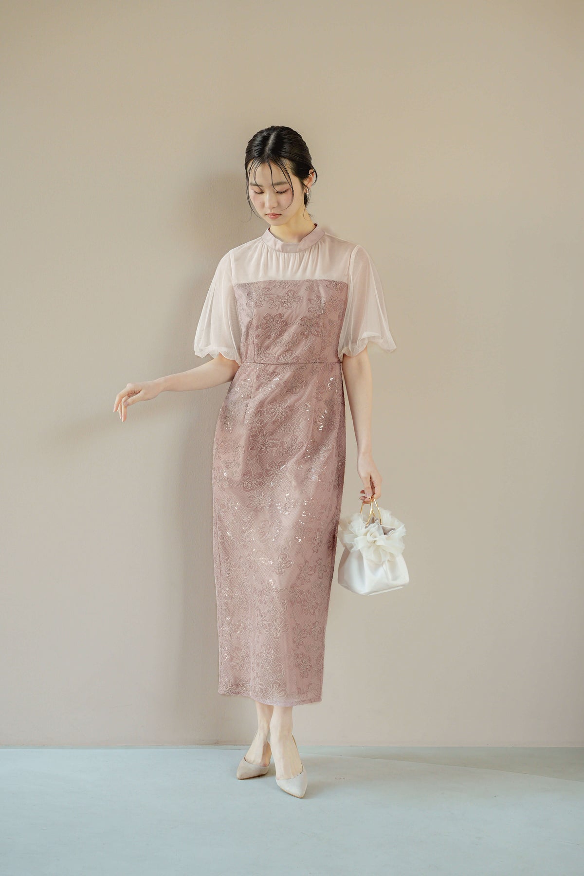 kaene バックデザインスパンコールドレス / 101161 結婚式パーティー 