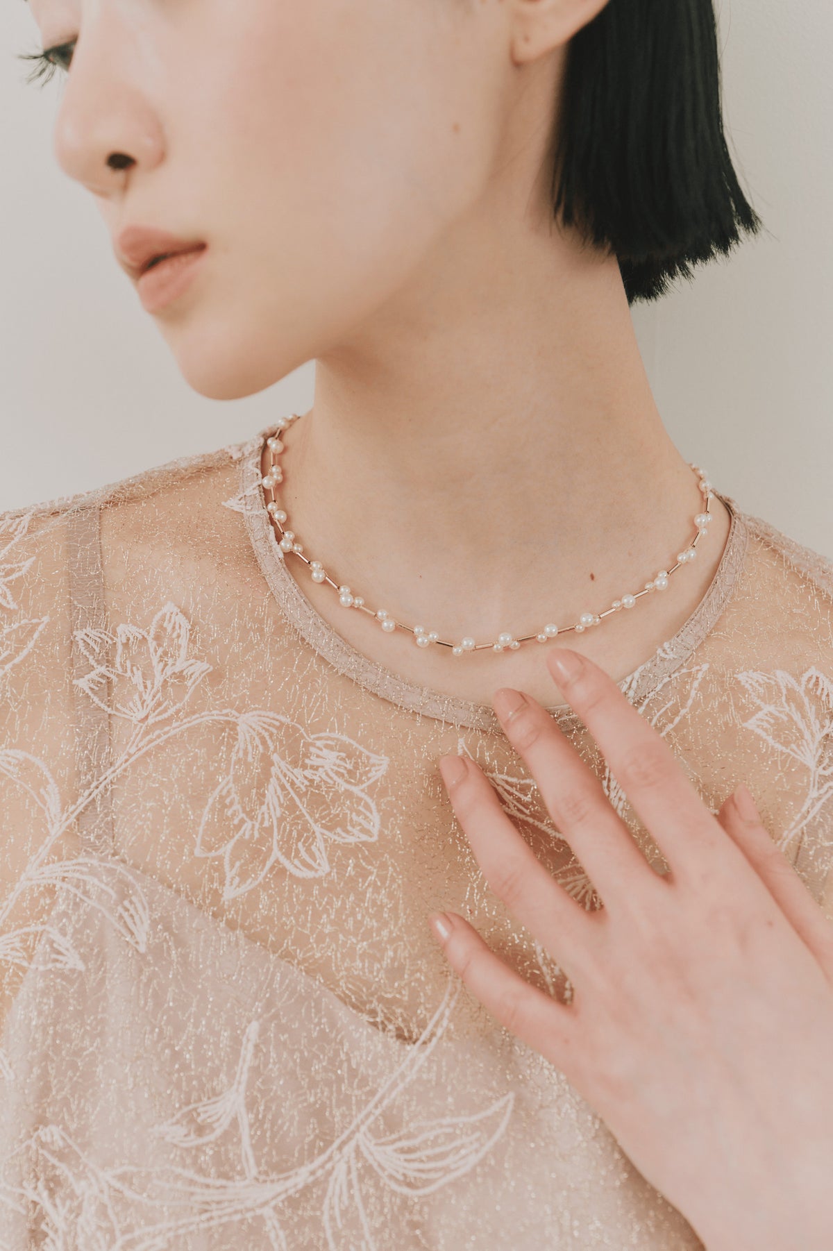 kaene フローティングパールネックレス / 032018 結婚式パーティー 