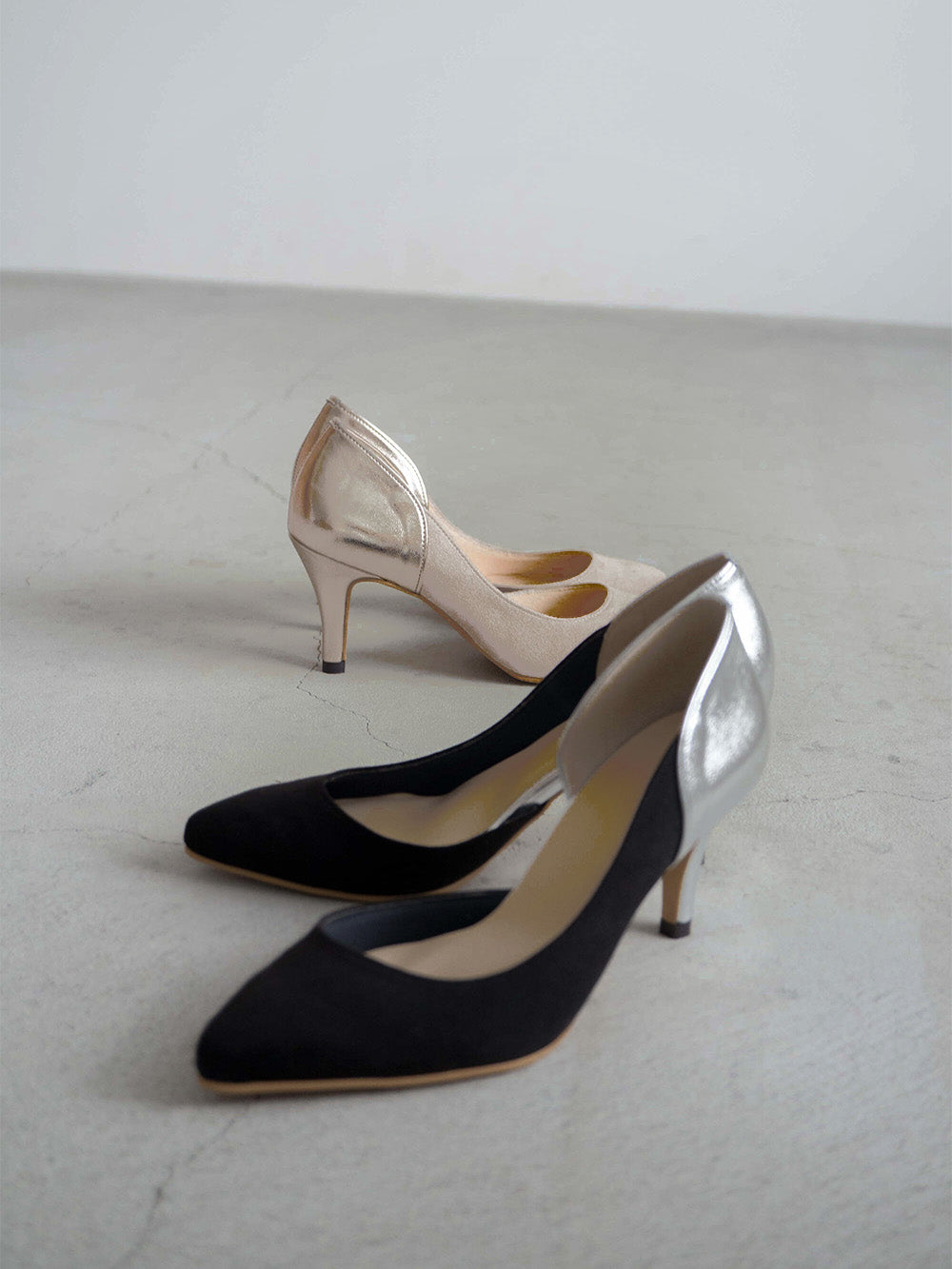 kaene バイカラーパンプス / 050014 | black・beige