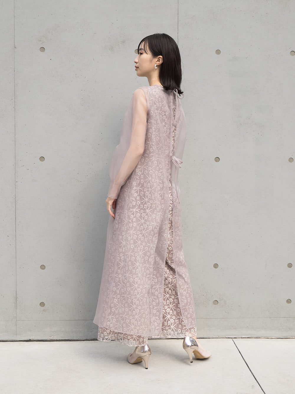 シアーレイヤードオールインワン / 100832 kaene | モデル身長160㎝ 着用サイズ36