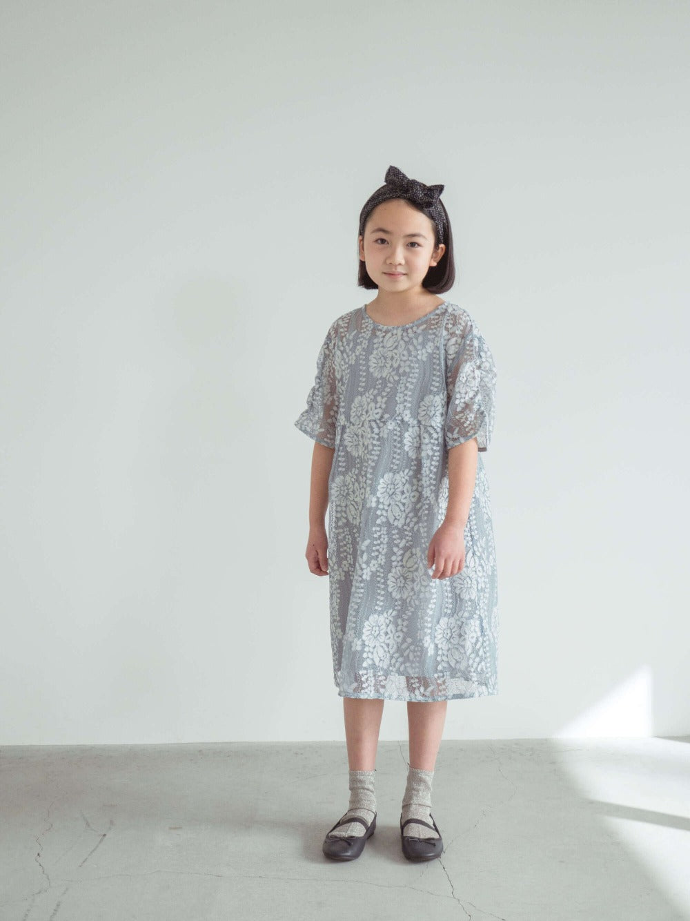 kaene (KIDS)配色レースエプロンワンピース / 700008 子供服結婚式ドレス