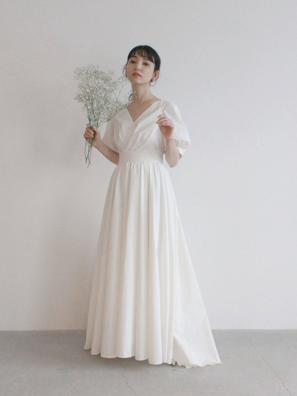 kaene タフタカシュクールドレス / 100725 | モデル身長165cm 着用サイズ36