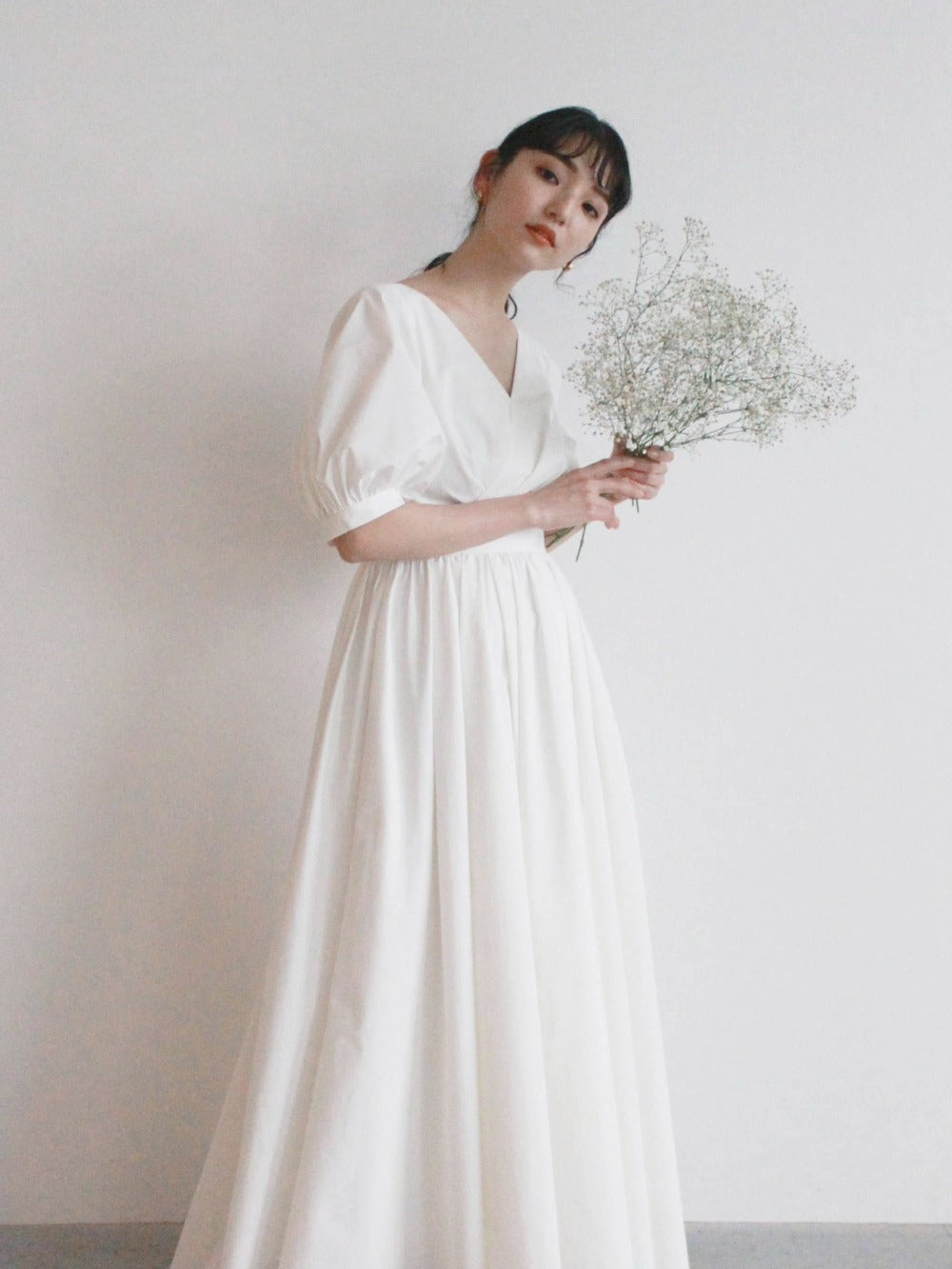 kaene タフタカシュクールドレス / 100725 | モデル身長165cm 着用サイズ36