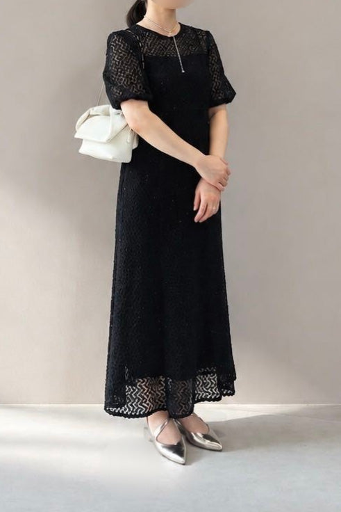 kaene　スパンコールレースドレス / 101006 | Customer Snap 158cm/M(38) ヒール4cm