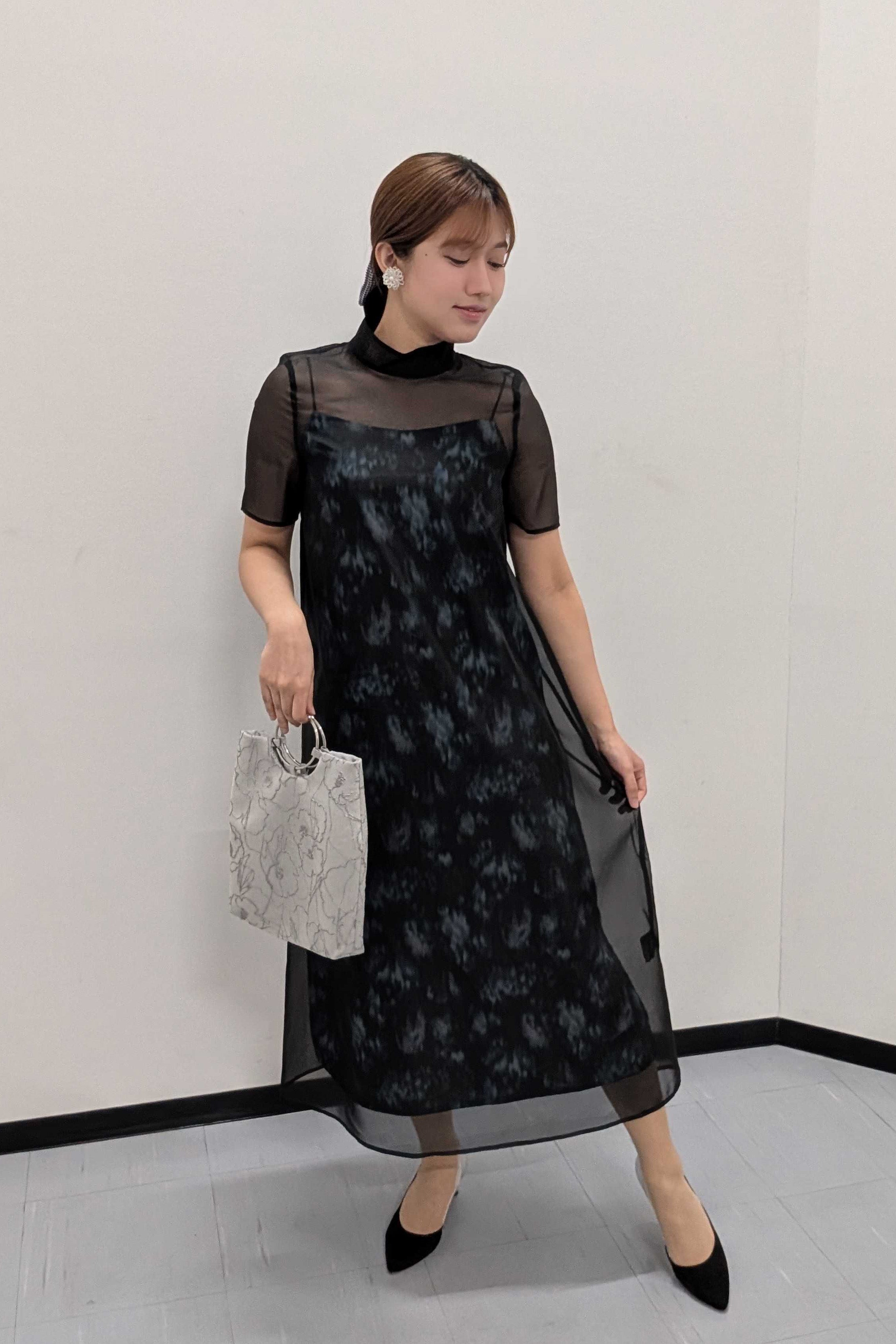 kaene シアーダンボールニットドレス / 101133 | 身長161cm　着用サイズFREE ヒール4cm