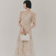 kaene  エンブロイダリーモールレースドレス / 101187 結婚式ドレス beige | モデル身長161cm　着用サイズS(36)