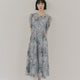 kaene  エンブロイダリーモールレースドレス / 101187 結婚式ドレス bluegray | モデル身長161cm　着用サイズS(36)