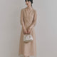 kaene  コードレースチョーカーネックドレス / 101206 結婚式用ゲストドレス beige | モデル身長162cm　着用サイズS(36)  