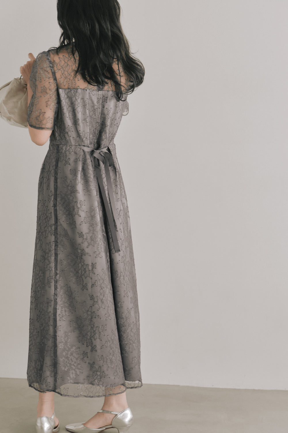 kaene マオカラーレースワンピース / 101041 | モデル身長165cm 着用サイズM(38)