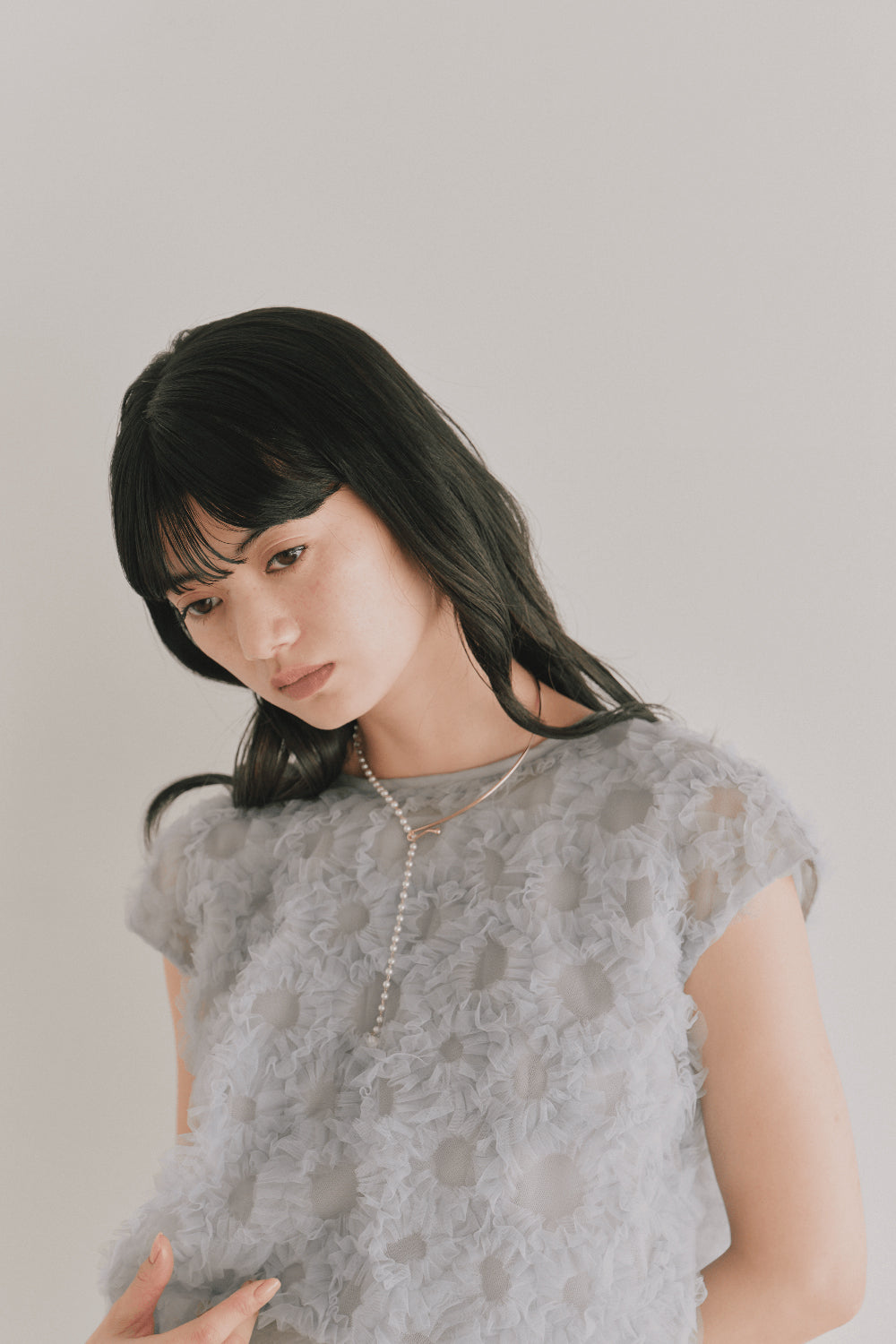 kaene  フラッフィーフラワーコンビドレス / 101173 | モデル身長165cm　着用サイズM(38)  