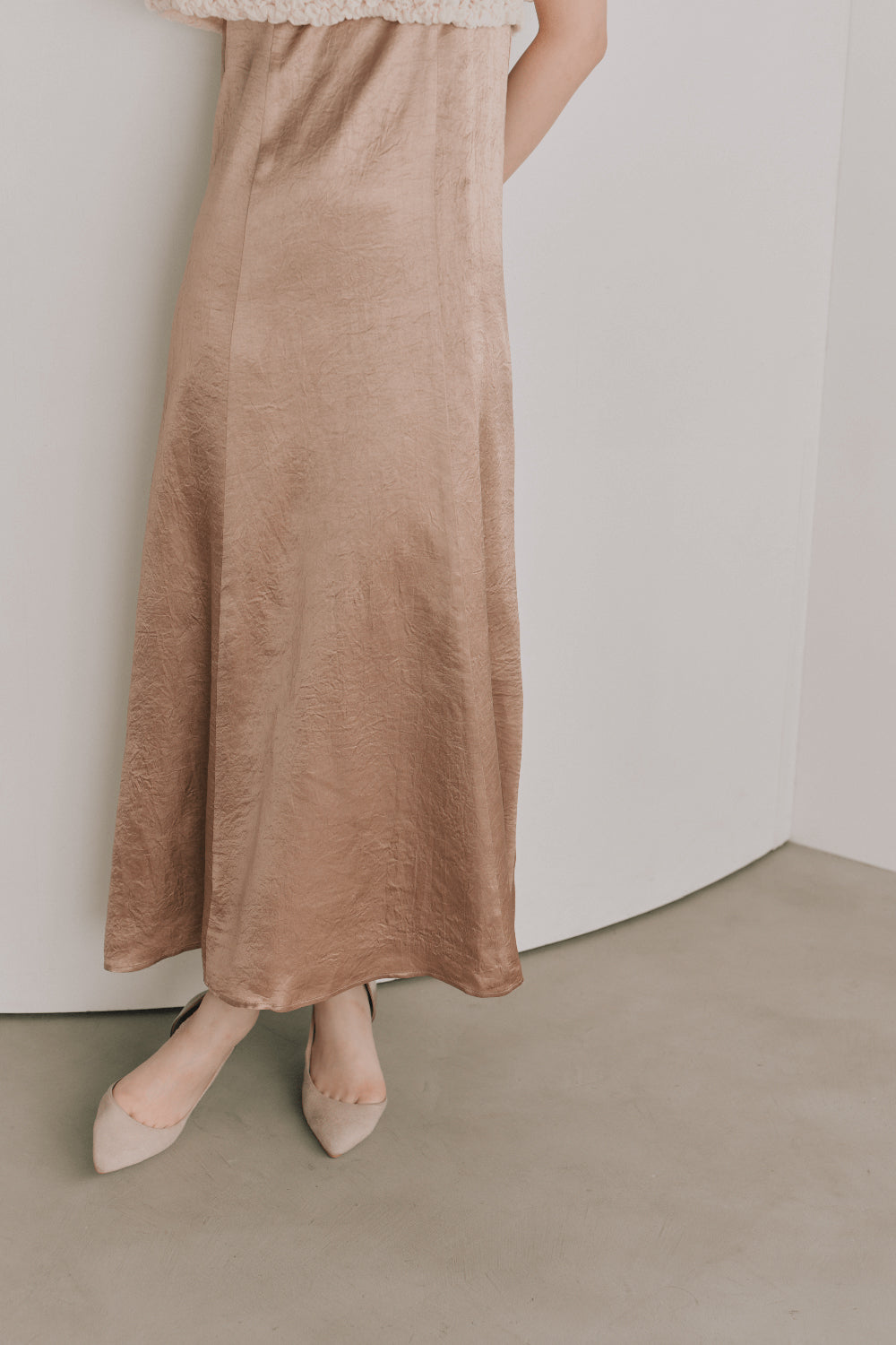 kaene シャーリングシフォンブラウスセットドレス / 101129 | モデル身長165cm　着用サイズS(36)