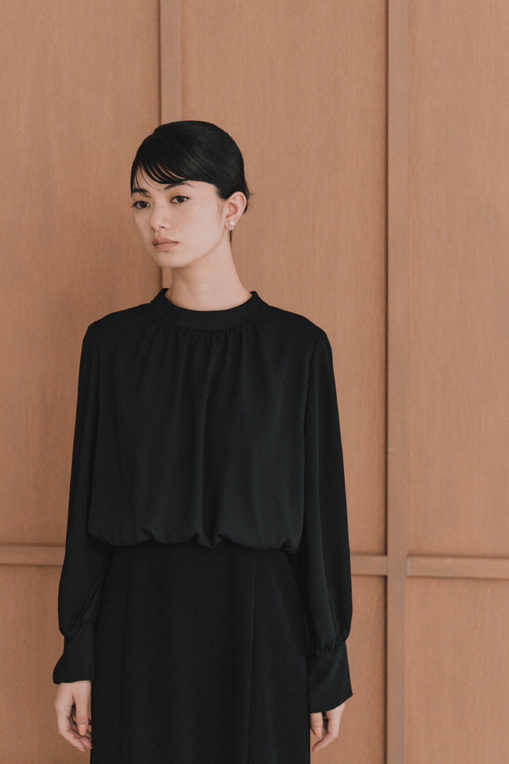 kaene  シフォンドッキングマーメイドワンピース / 101163 | モデル身長165cm　着用サイズL(40) 