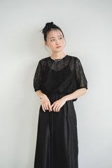 kaene バルーンデザインミックスパンツドレス / 101071 | モデル身長165cm 着用サイズM(38)