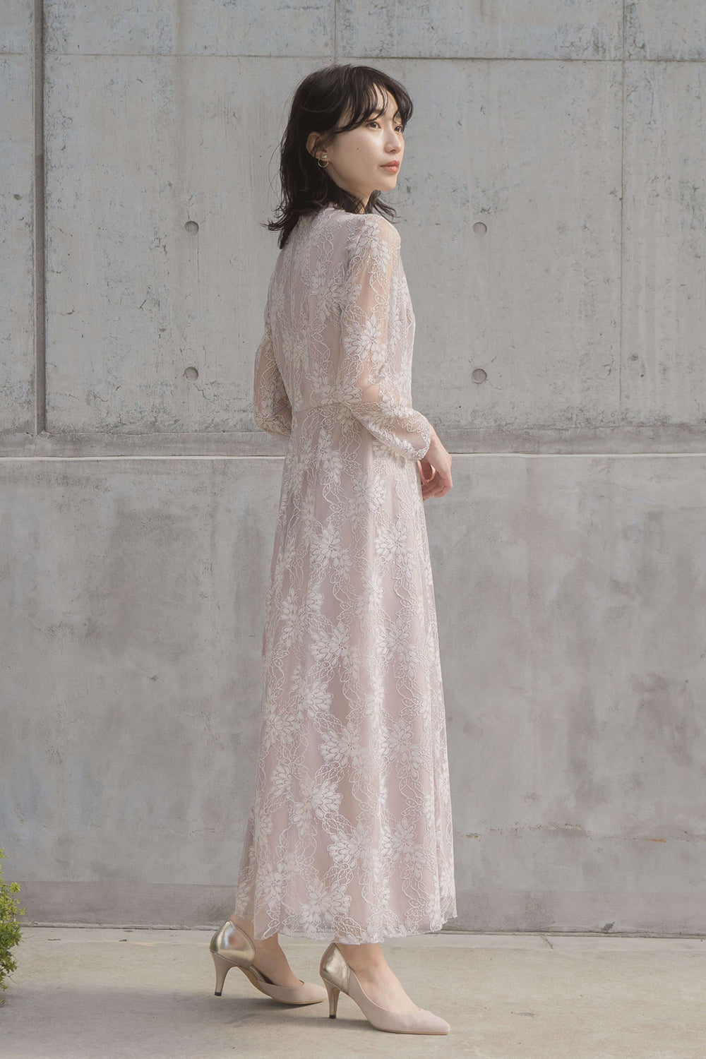 KAREN MILLEN マキシドレス 長袖 襟つき タイ Aライン KAREN MILLEN マキシドレス 長袖 襟つき タイ Aライン (Karen