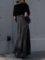 kaene　チュールマーメイドセットドレス / 100917 | モデル身長160cm　着用サイズ34　※black着用