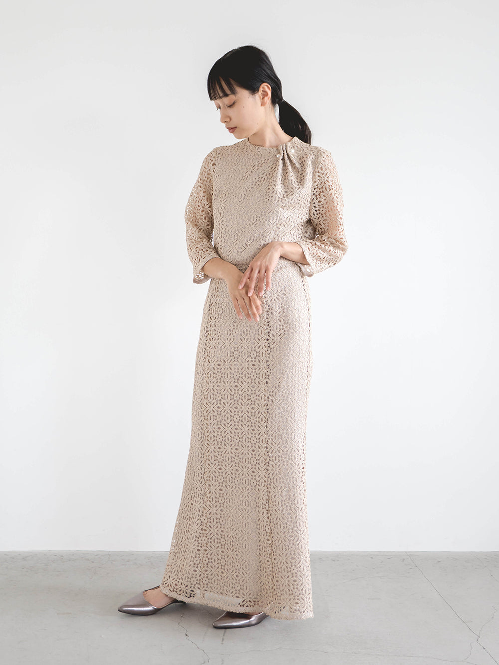 chiriです　kaene フォーマルドレス　結婚式　ラメクロシェドレス kaene公式オンラインストア ラメクロシェドレス / 100877 結婚式