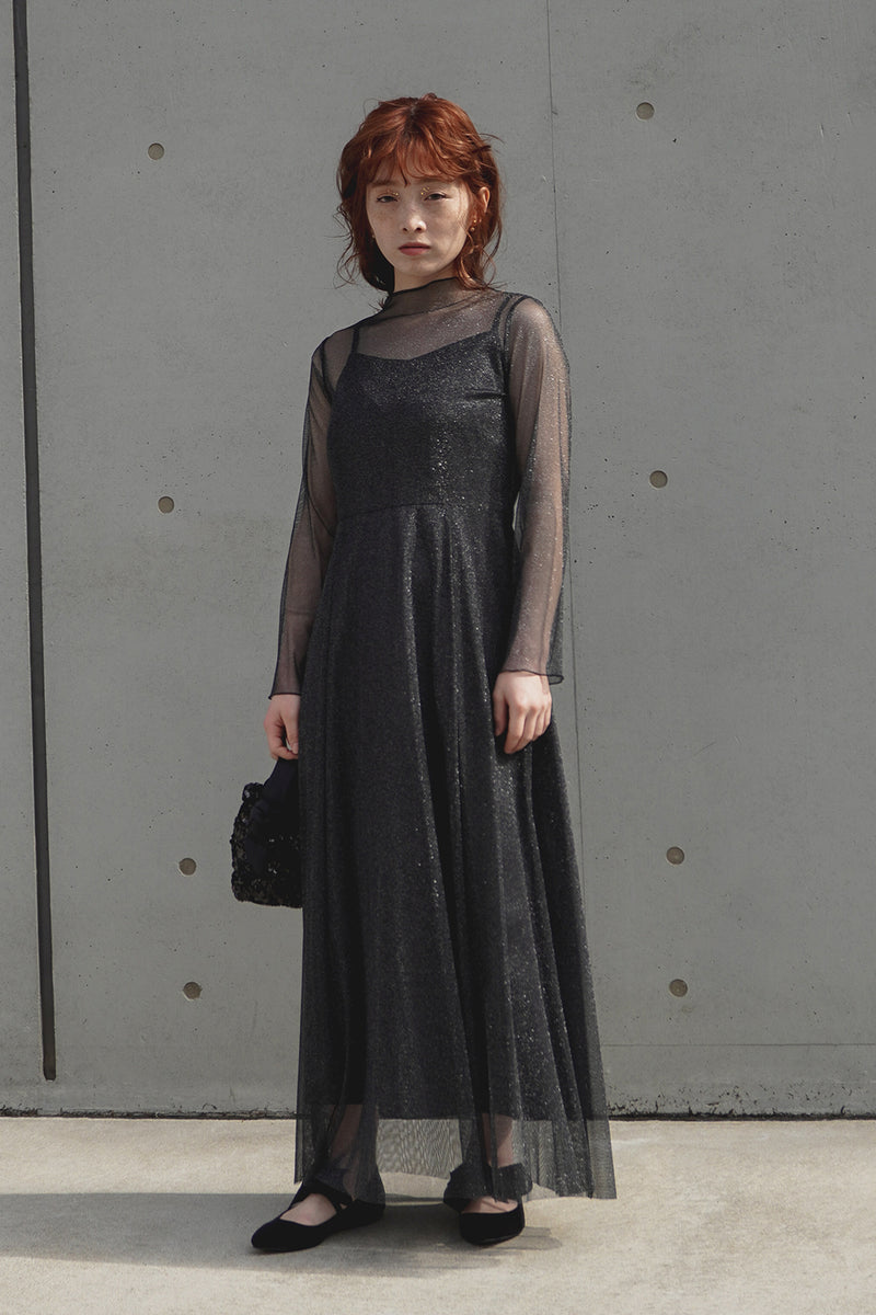kaene　チュールマーメイドセットドレス / 100917 | モデル身長155cm　着用サイズ34　※black着用