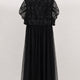 kaene  スパンコールラインチュールドレス / 101218 結婚式用ゲストドレス black | 