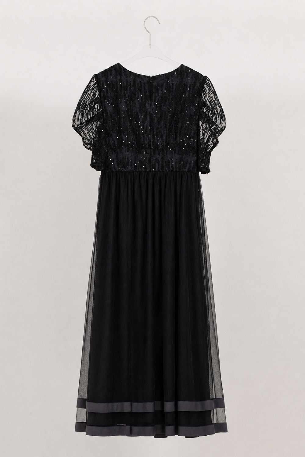 kaene  スパンコールラインチュールドレス / 101218 結婚式用ゲストドレス black | 