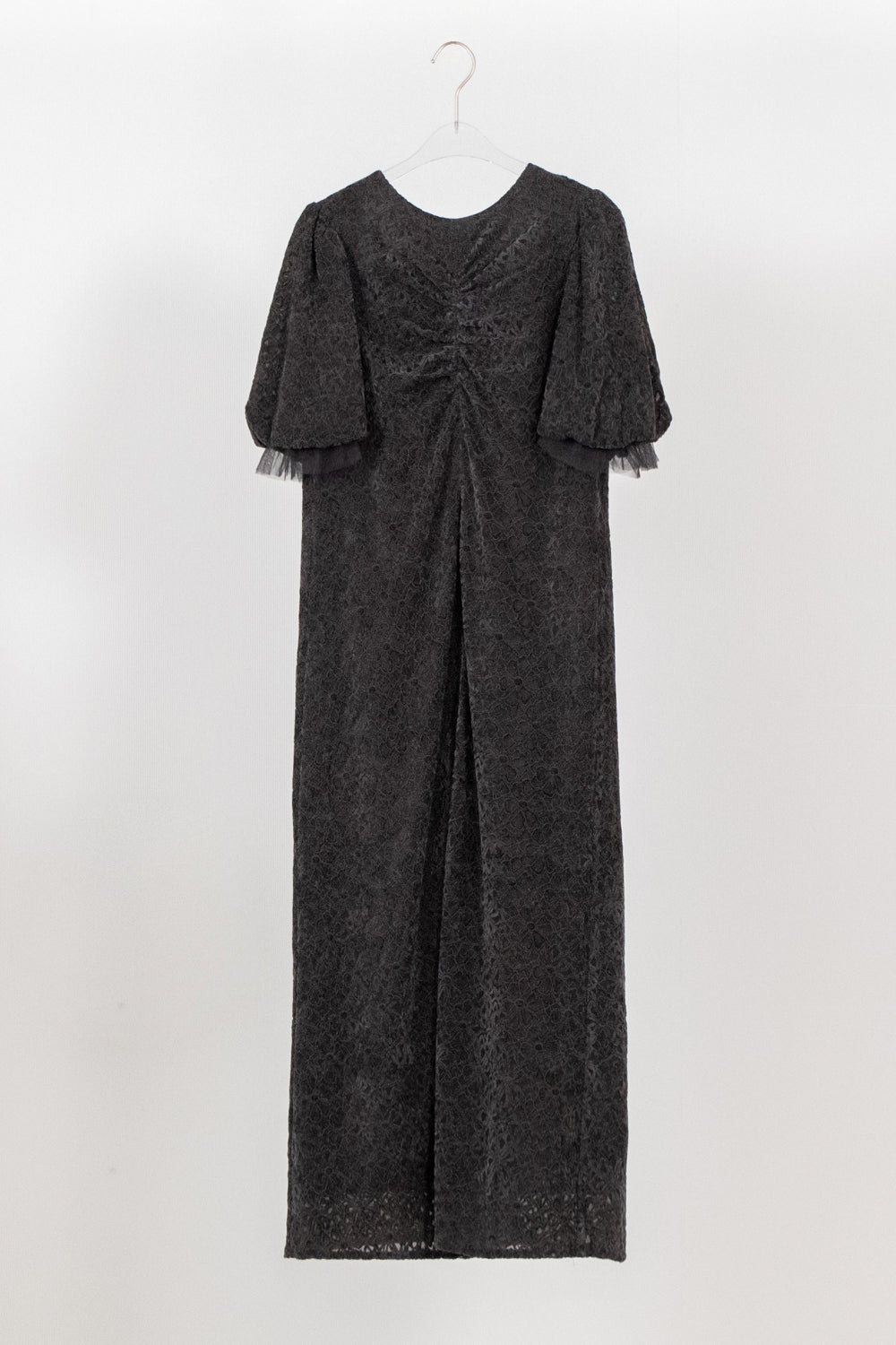kaene  フロントギャザーフラワーモチーフドレス / 101197 結婚式用ゲストドレス gray | gray