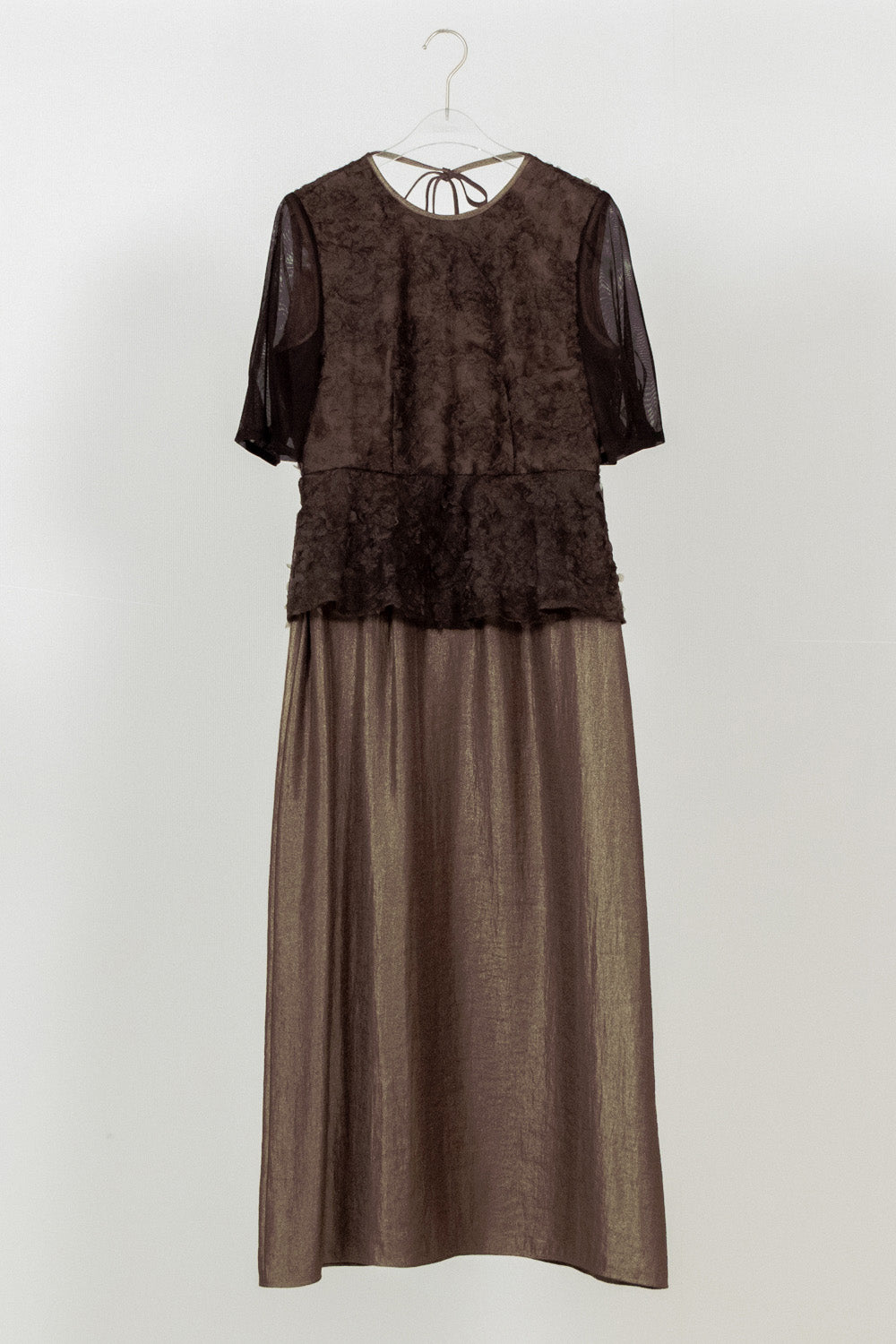 kaene  フラワーペタルレイヤードドレス / 101224 結婚式用ゲストドレス brown | brown