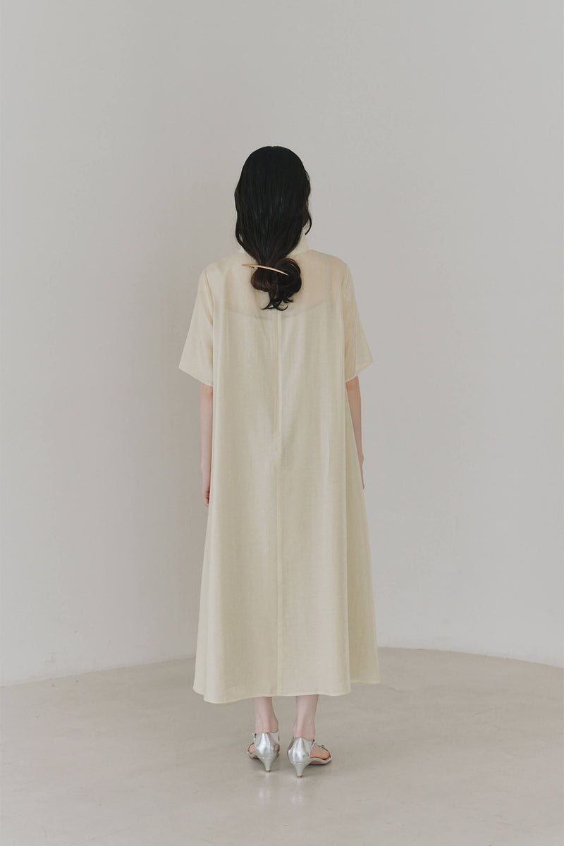 kaene テントラインシアードレス / 101089 | モデル身長164cm 着用サイズFREE