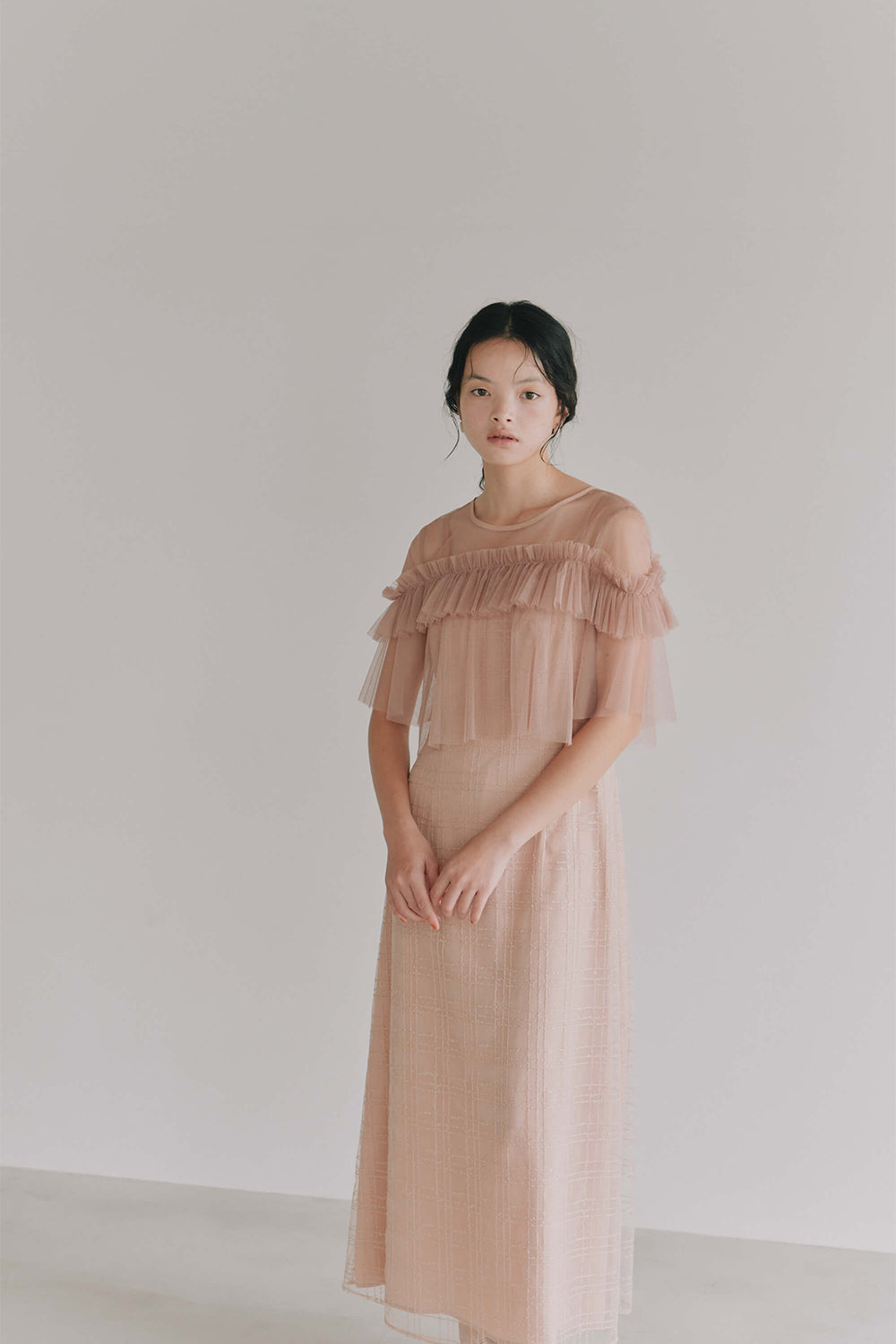 kaene公式オンラインストア フリルチュールドッキングドレス / 101135