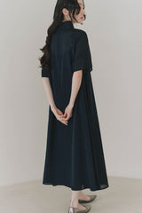 kaene テントラインシアードレス / 101089 | モデル身長164cm 着用サイズFREE