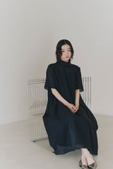 kaene テントラインシアードレス / 101089 | モデル身長164cm 着用サイズFREE