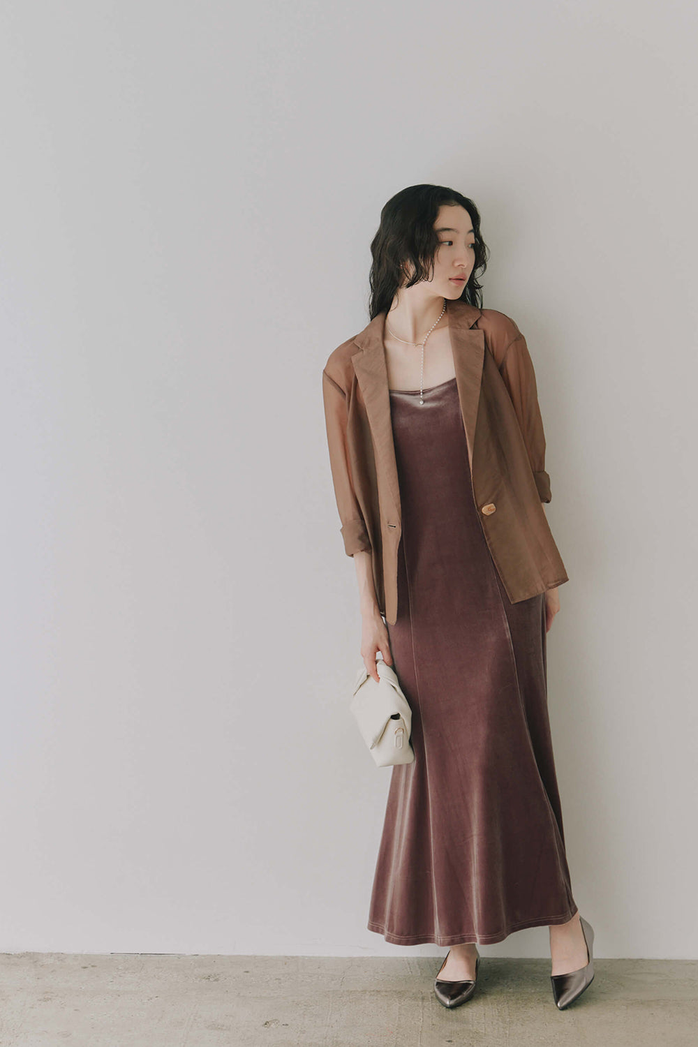 kaene シアージャケットセットベロアドレス / 101100 | モデル身長164cm 着用サイズS(36)